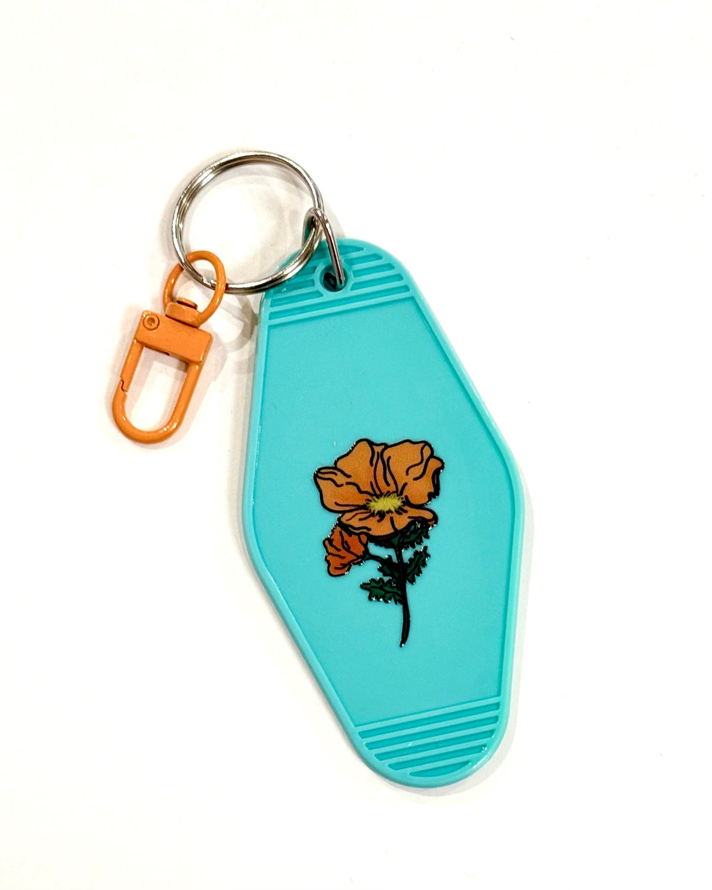Orange Poppy Motel Keychain