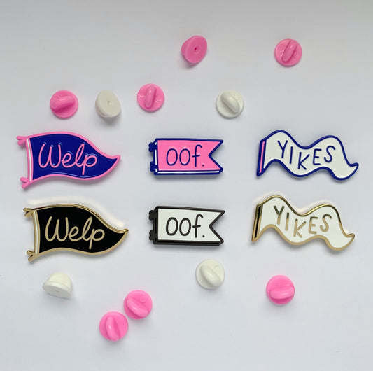 Welp - Mini Moods Vol. 1 - Enamel Pin - Two Variants - Pennant Pin
