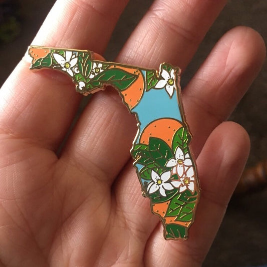 Florida Orange Blossom Enamel Pin - State Flower Series FL