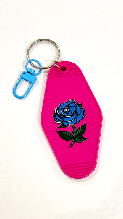 Blue Rose Motel Keychain