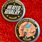 Two buttons with text 'Let's talk about heated rivalry please' on a red textured background