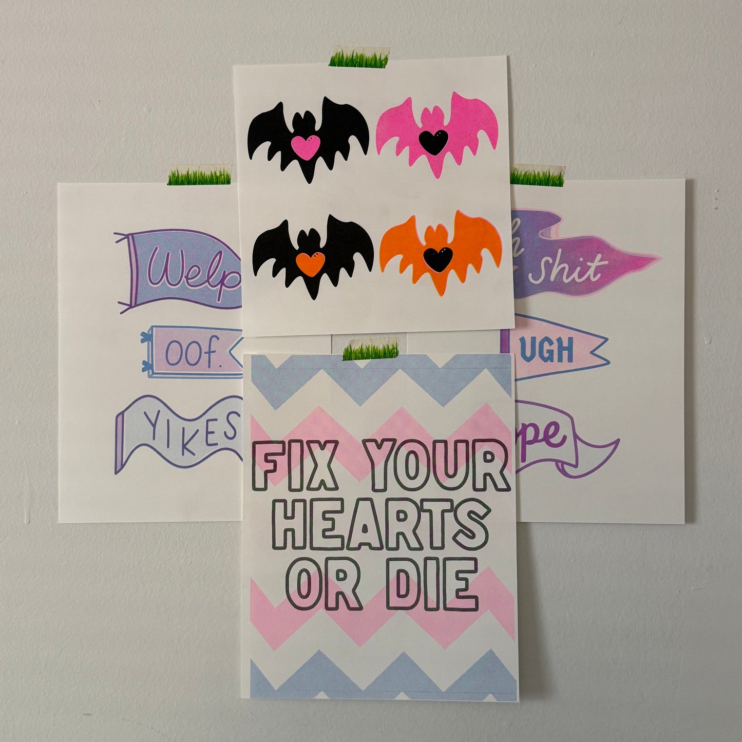 Fix Your Hearts Or Die Risograph Print - Test