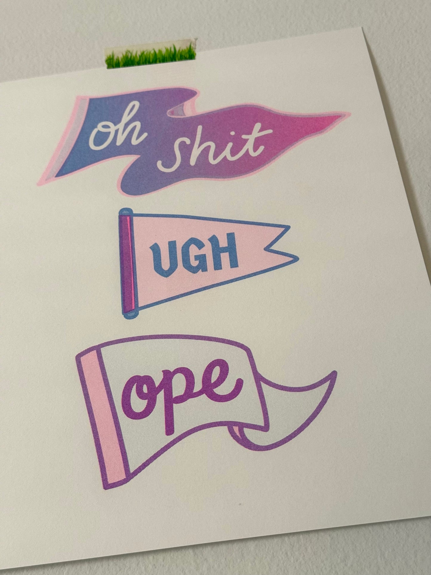 Oh Shit Ugh Ope Risograph Print