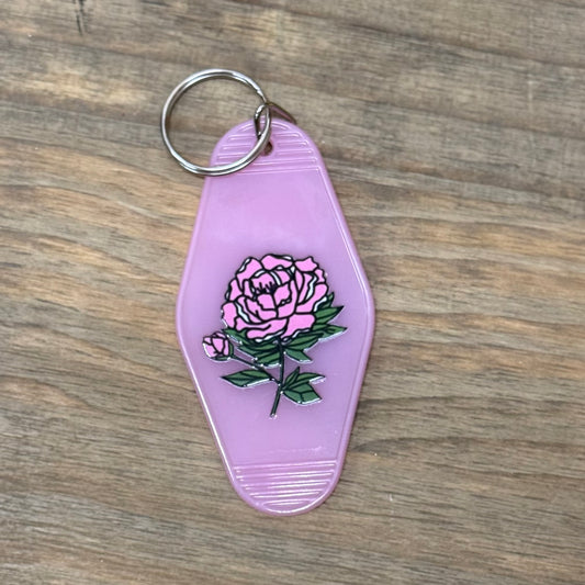 Pink Peony Motel Keychain