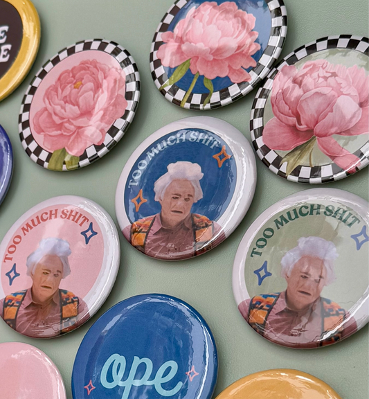 This Is May Racing Peony - 2.25" Button