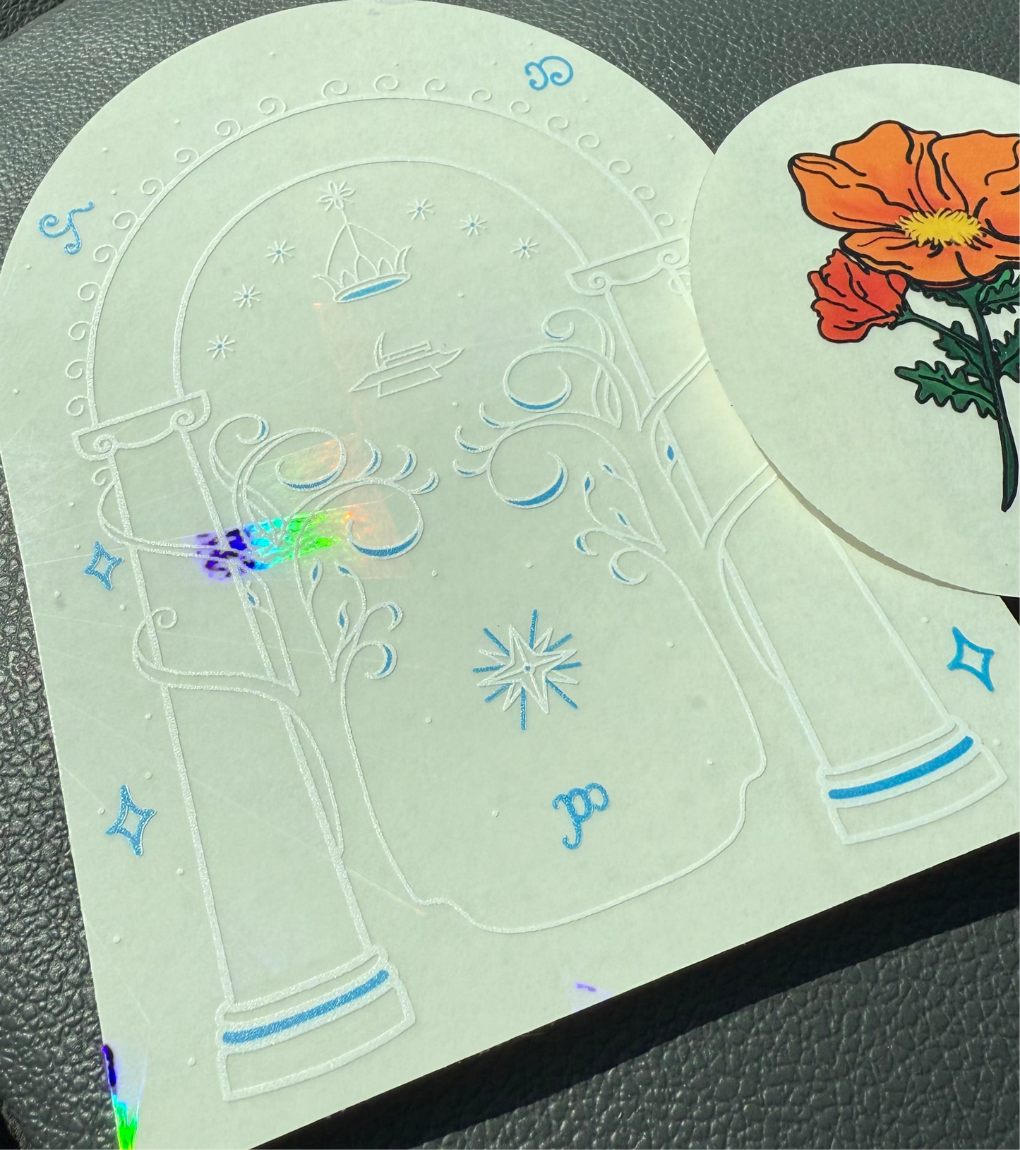 Orange Poppy Rainbow Maker - Window Decal Sun Catcher