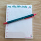 My Silly Little Tasks Notepad + Silly Little Pen Set