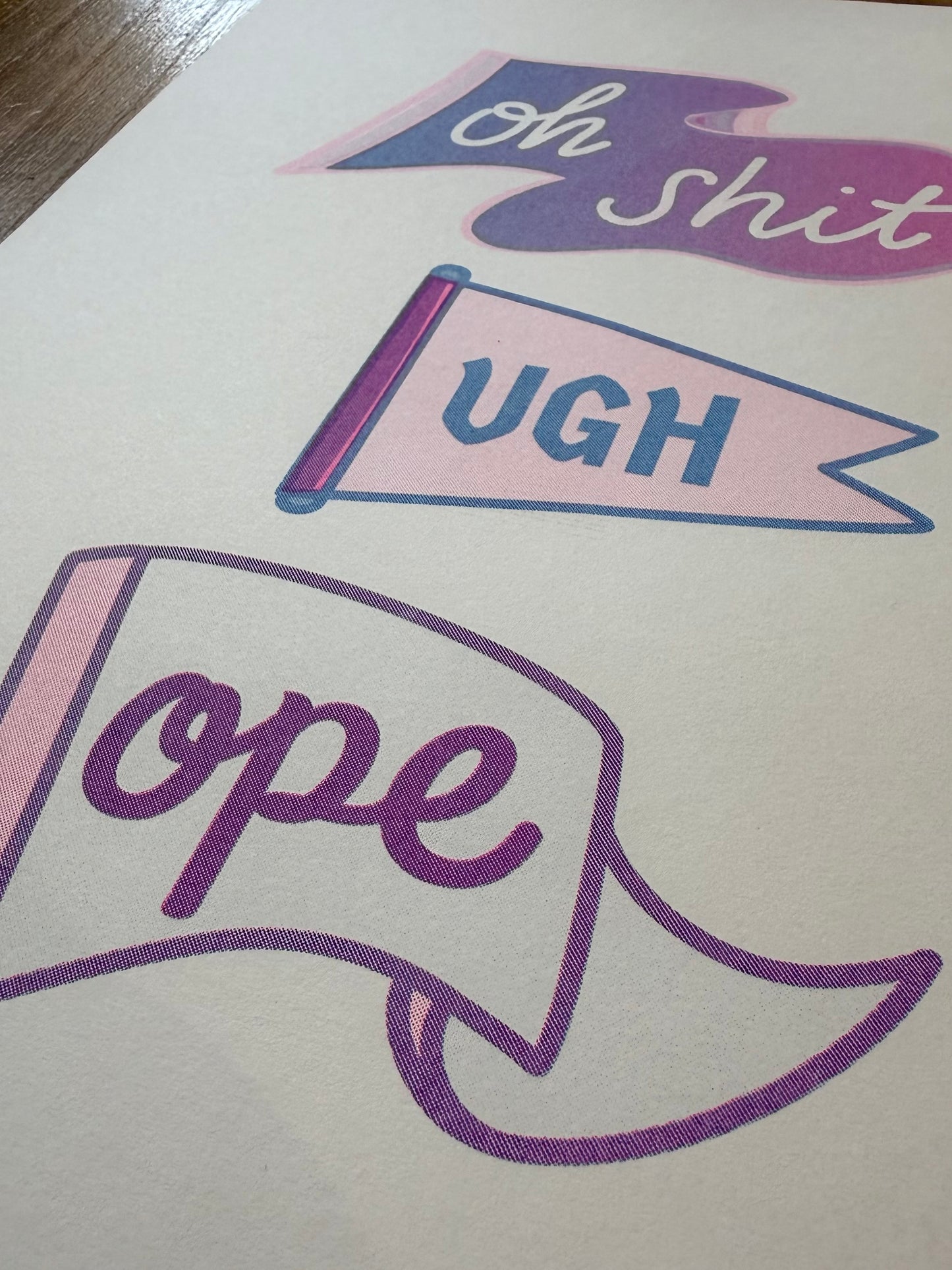 Oh Shit Ugh Ope Risograph Print