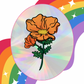 Orange Poppy Rainbow Maker - Window Decal Sun Catcher