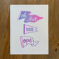 Oh Shit Ugh Ope Risograph Print