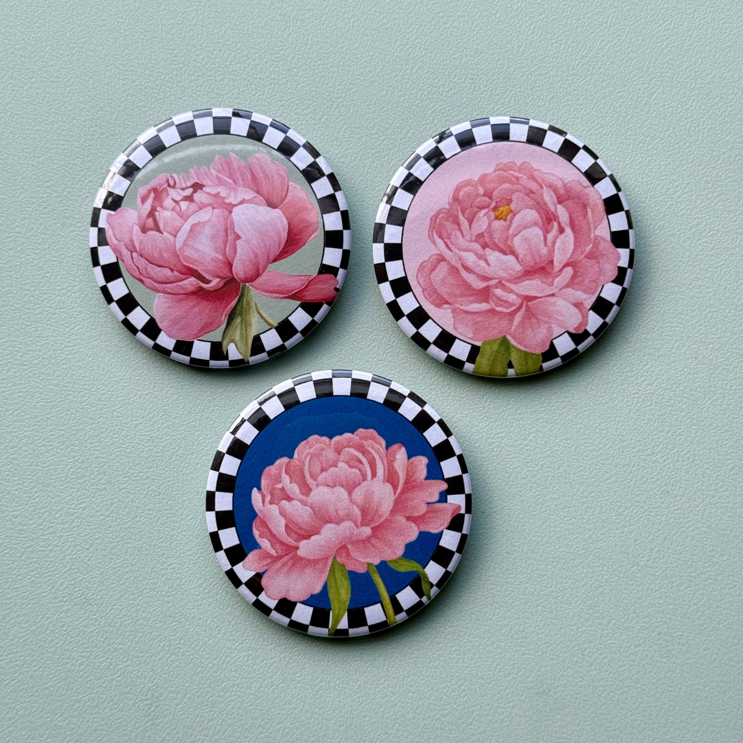 This Is May Racing Peony - 2.25" Button