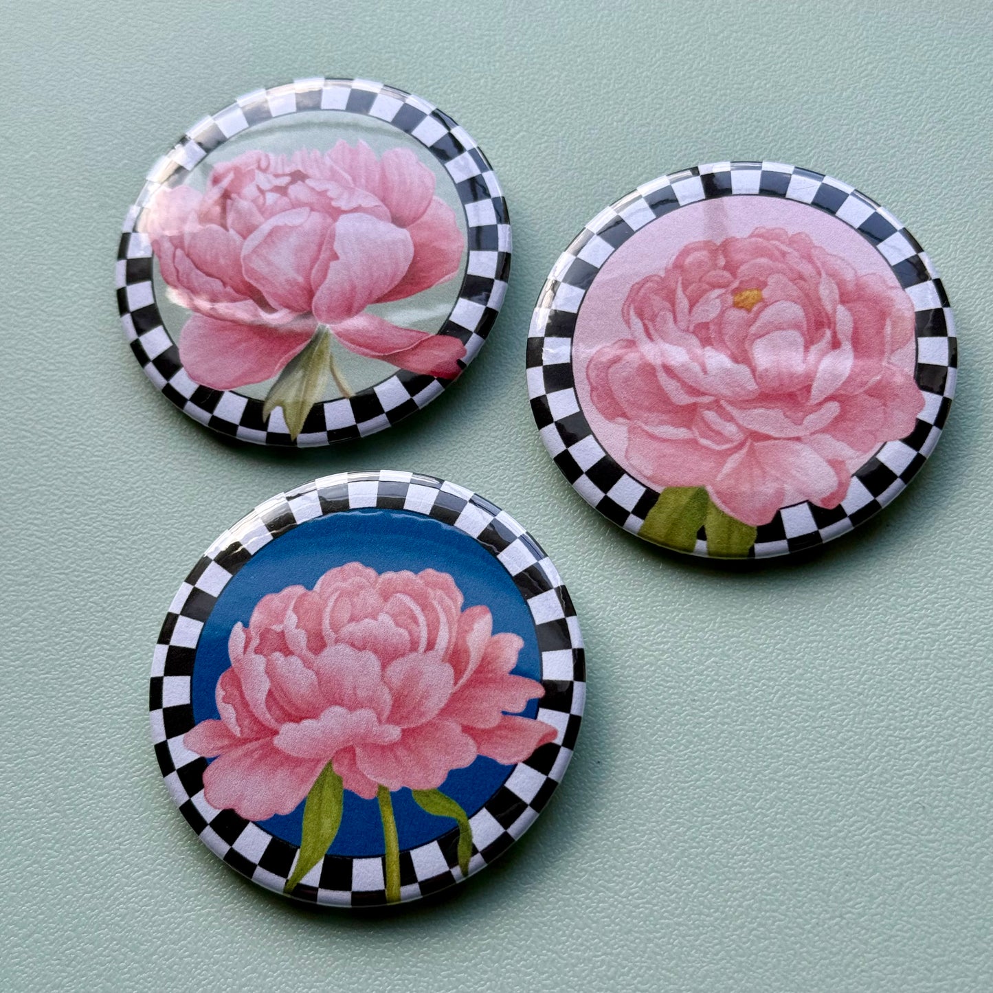 This Is May Racing Peony - 2.25" Button