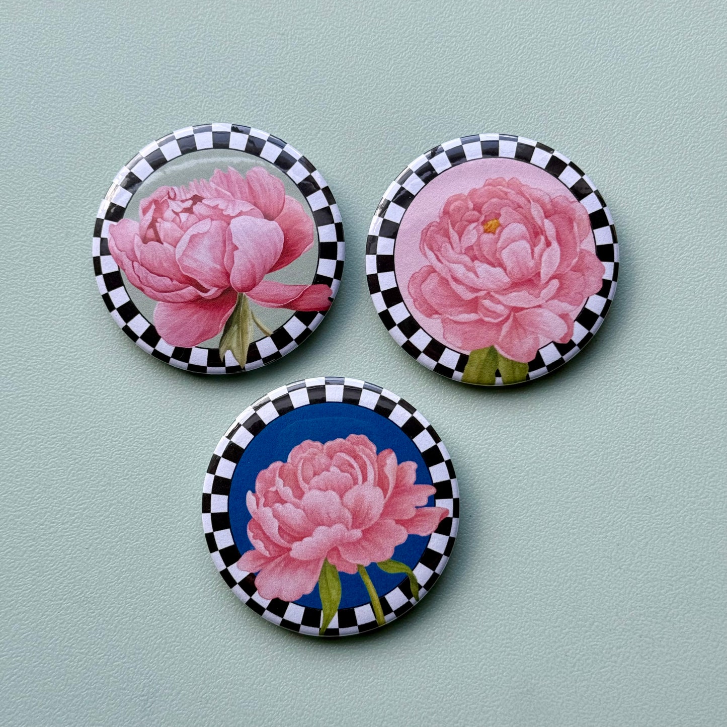 This Is May Racing Peony - 2.25" Button