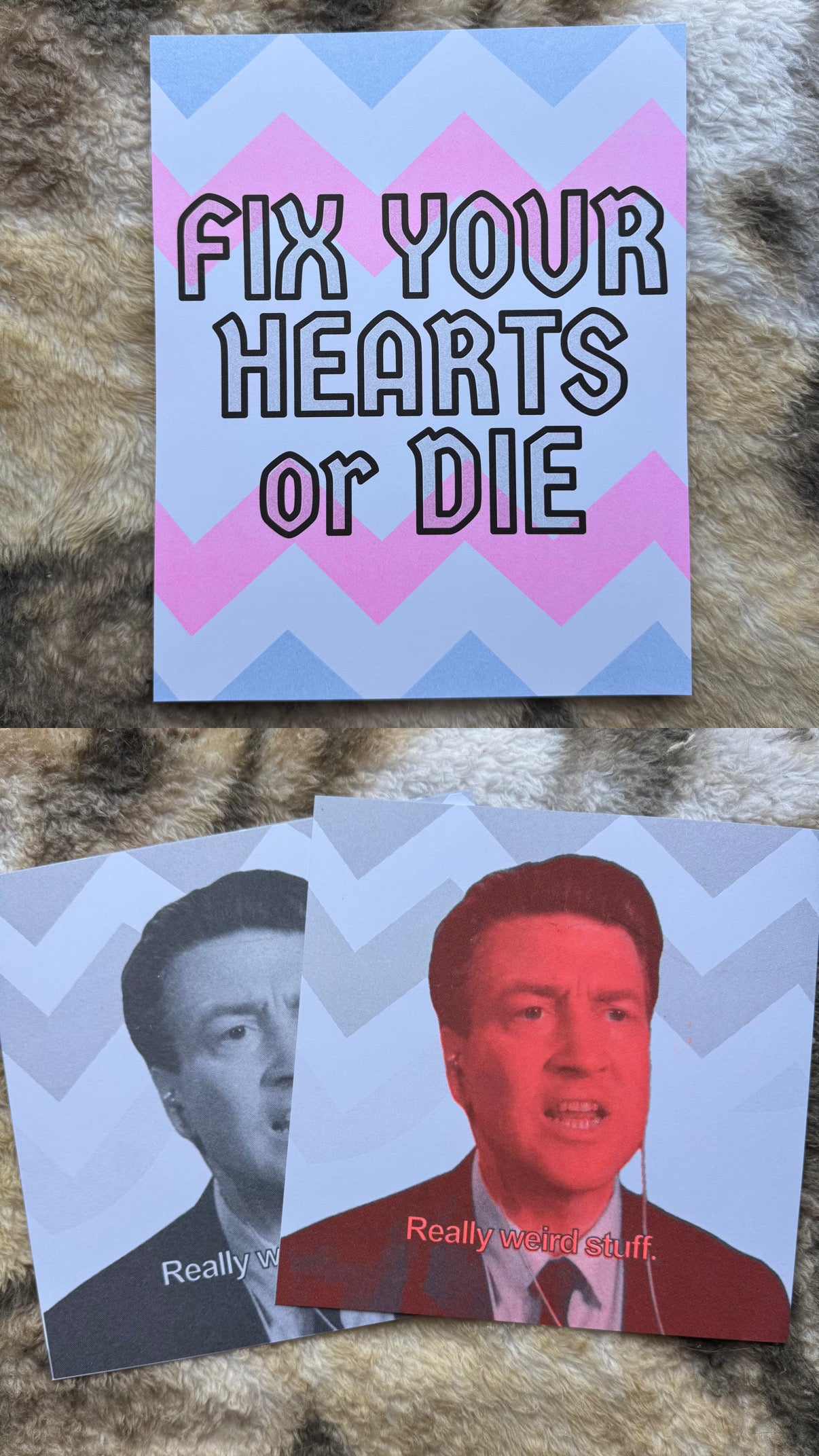 Fix Your Hearts Or Die Risograph Print