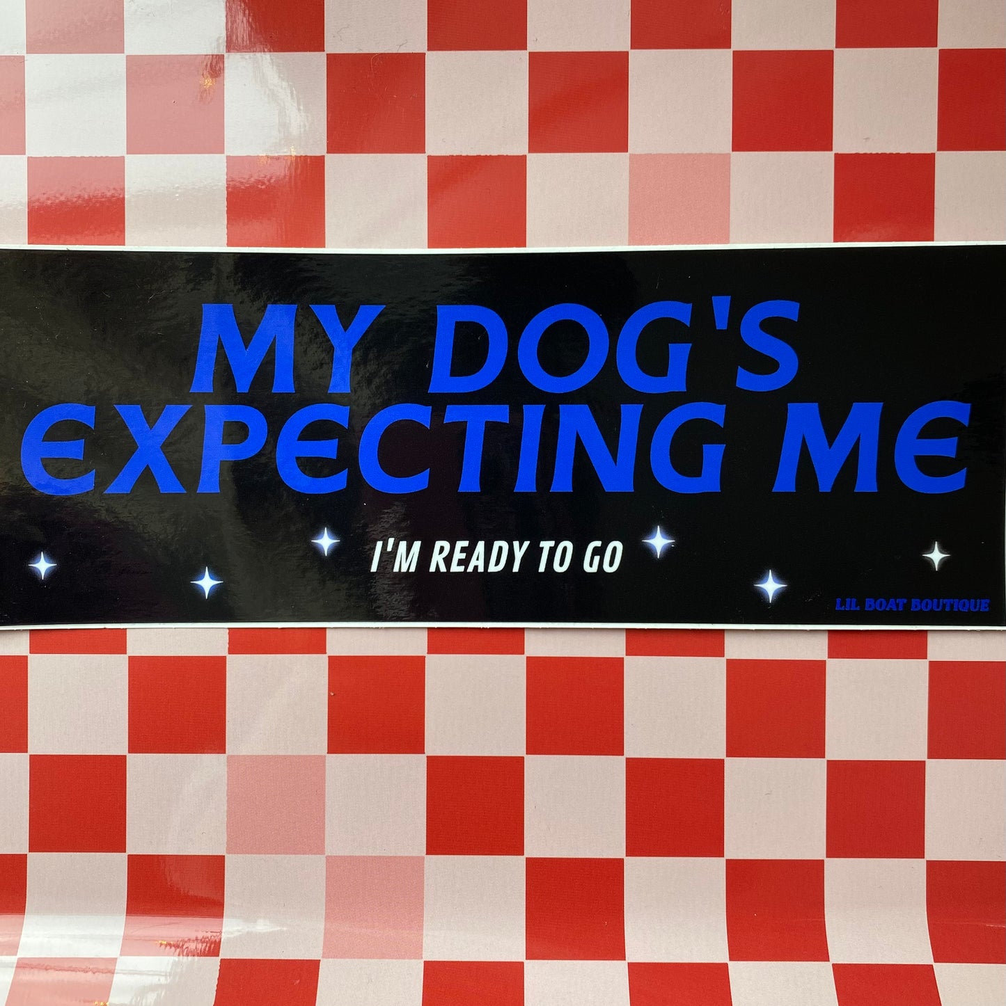 My Dog's Expecting Me (glossy) - Bumper Sticker - Djo Gloom