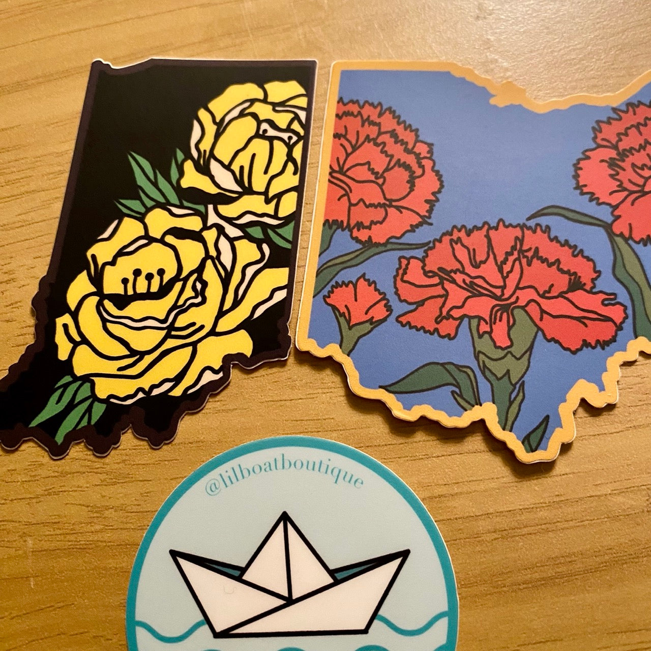 Ohio Scarlet Carnation Vinyl Sticker State Flower Stickers