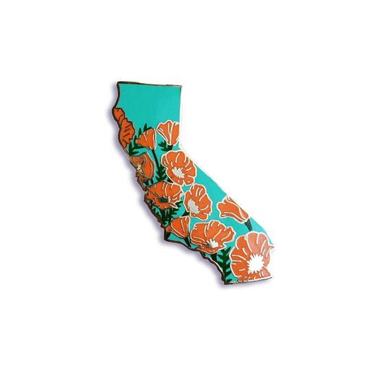 California Poppy Hard Enamel Pin - State Flower Series