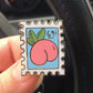 Peach 69c Postage Stamp Enamel Pin - Save the USPS