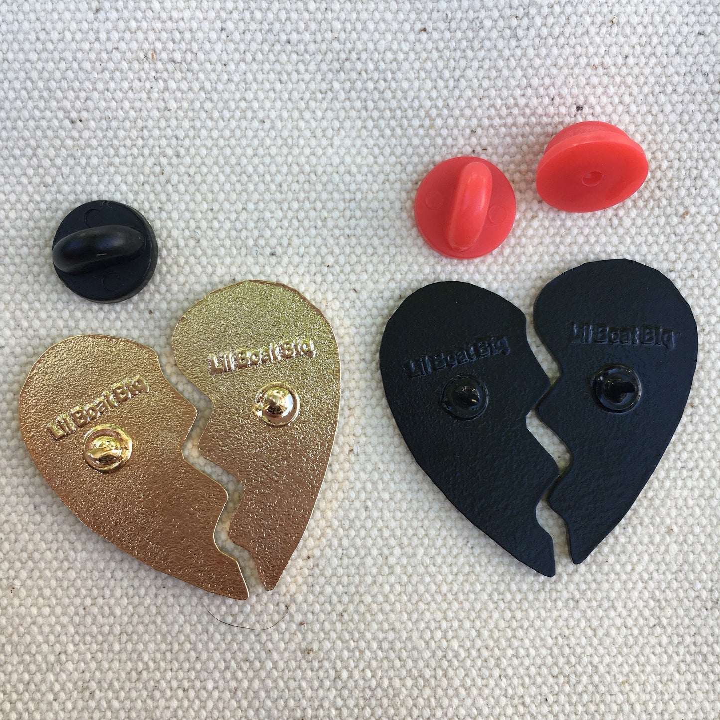 Damn Fine Heart Pin Set - Gold and Black