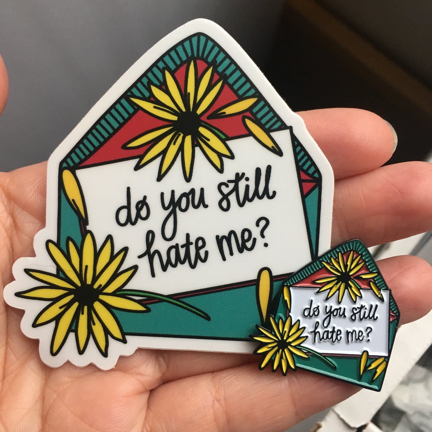 Do You Still Hate Me? Enamel Pin - emo love letter