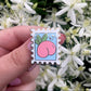 Peach 69c Postage Stamp Enamel Pin - Save the USPS