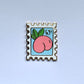Peach 69c Postage Stamp Enamel Pin - Save the USPS