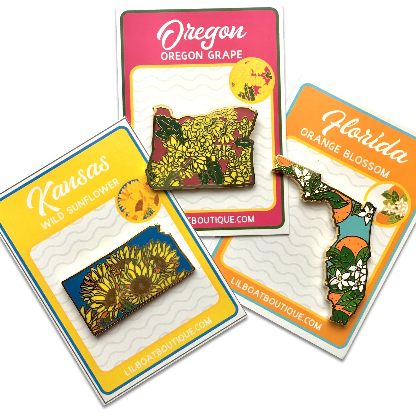 Kansas Sunflower Enamel Pin - State Flower Series KS