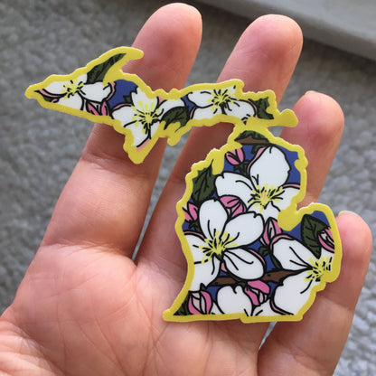 Michigan Apple Blossom - Vinyl Sticker - State Flower Series