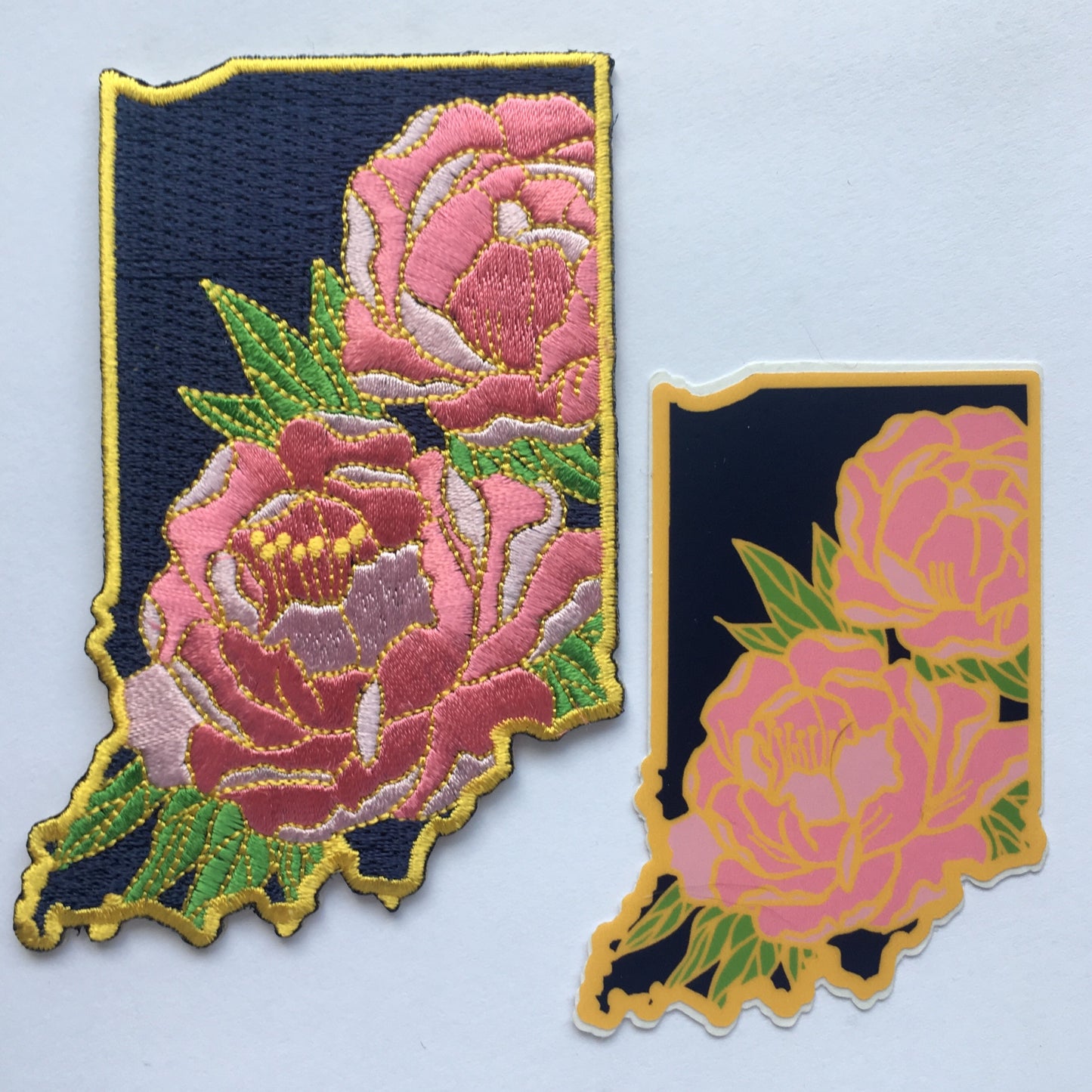 Indiana Peony - State Flower Embroidered Patch