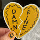 Damn Fine - Vinyl Sticker - Gold Heart Twin Peaks Laura Palmer Necklace